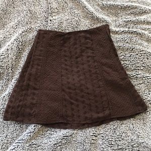 Vintage brown embroidered eyelet skirt